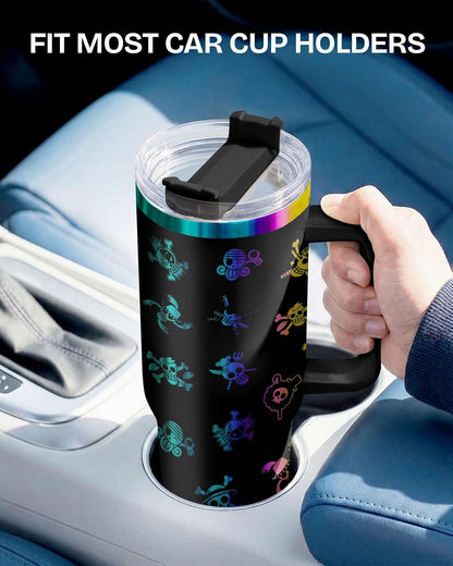 Fantasy Cat Dinosaur 40 oz Tumbler with Handle, Cat Lover Gift | Feline Lover Gift, Feline Kitty Whiskers Paw Meow Fur Baby Enchanted Magical Mythical Quest Tumbler