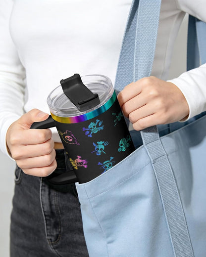 Fantasy Cat Dinosaur 40 oz Tumbler with Handle, Cat Lover Gift | Feline Lover Gift, Feline Kitty Whiskers Paw Meow Fur Baby Enchanted Magical Mythical Quest Tumbler