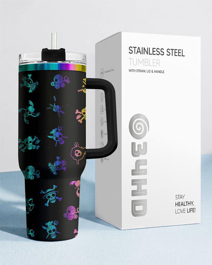 Fantasy Cat Dinosaur 40 oz Tumbler with Handle, Cat Lover Gift | Feline Lover Gift, Feline Kitty Whiskers Paw Meow Fur Baby Enchanted Magical Mythical Quest Tumbler