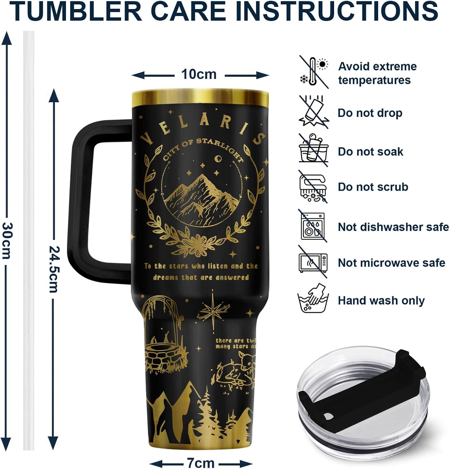 Fantasy Cat Dinosaur 40 oz Tumbler with Handle, Cat Lover Gift | Feline Lover Gift, Feline Kitty Whiskers Paw Meow Fur Baby Enchanted Magical Mythical Quest Tumbler