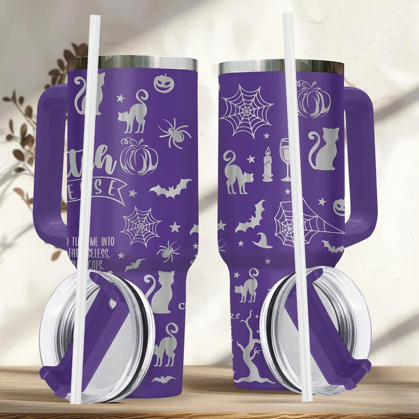 Fantasy Cat Dinosaur 40 oz Tumbler with Handle, Cat Lover Gift | Feline Lover Gift, Feline Kitty Whiskers Paw Meow Fur Baby Enchanted Magical Mythical Quest Tumbler