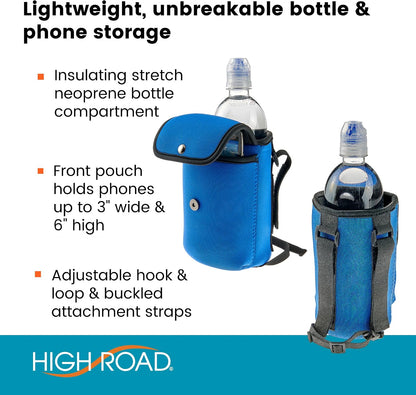 Neoprene Bottle Holder and Phone Holder for Walker, Scooter, Wheelchair