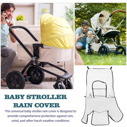 Universal Stroller Rain Cover with Wind Protector and Eva Material, Protective Shield with Zipper and Viewing Window, Waterproof Dustproof for Travel and Outdoor Use