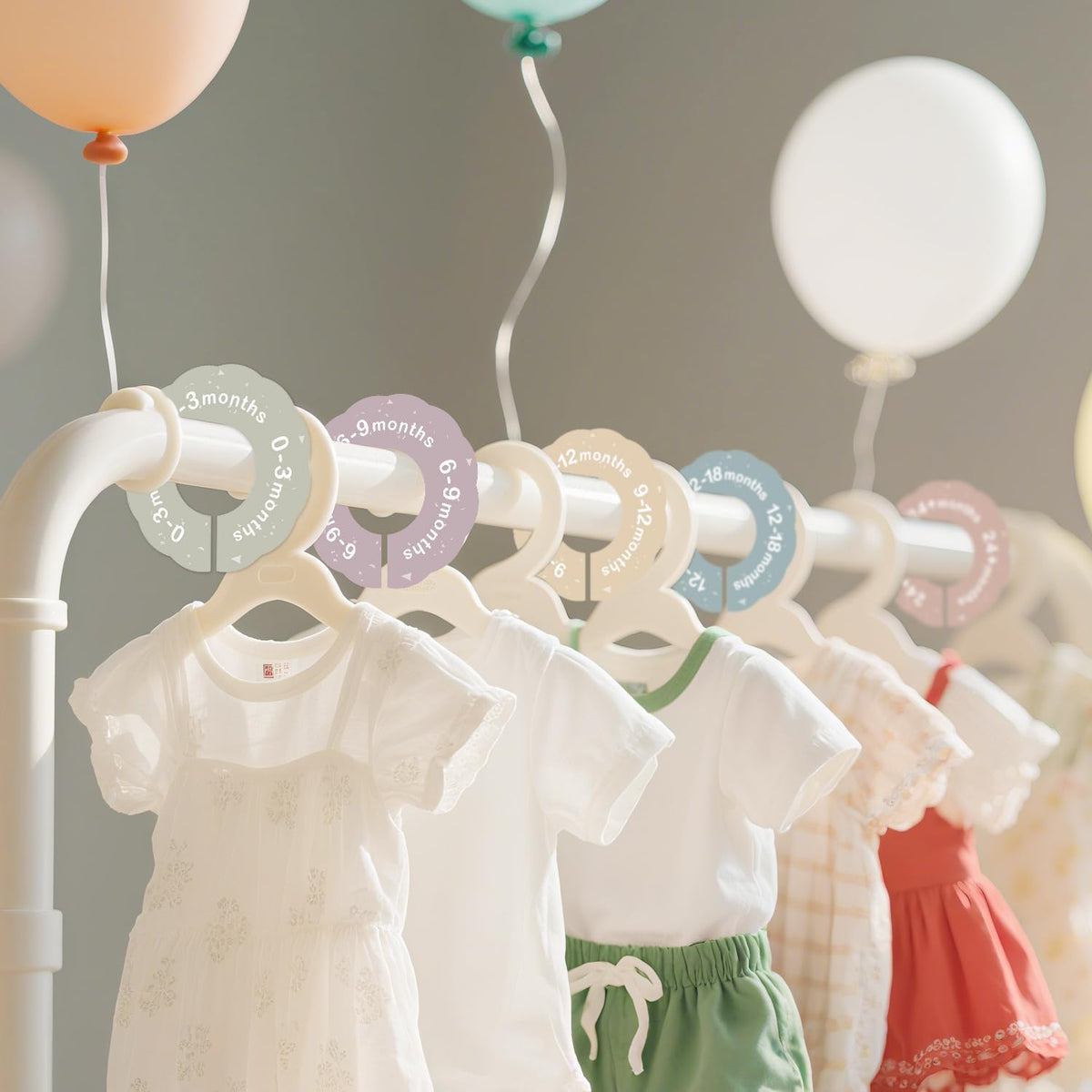 Baby Clothes Dividers for Closet,Clothes Organizer for Boy & Girl Nursery,from Newborn to 24 Months.