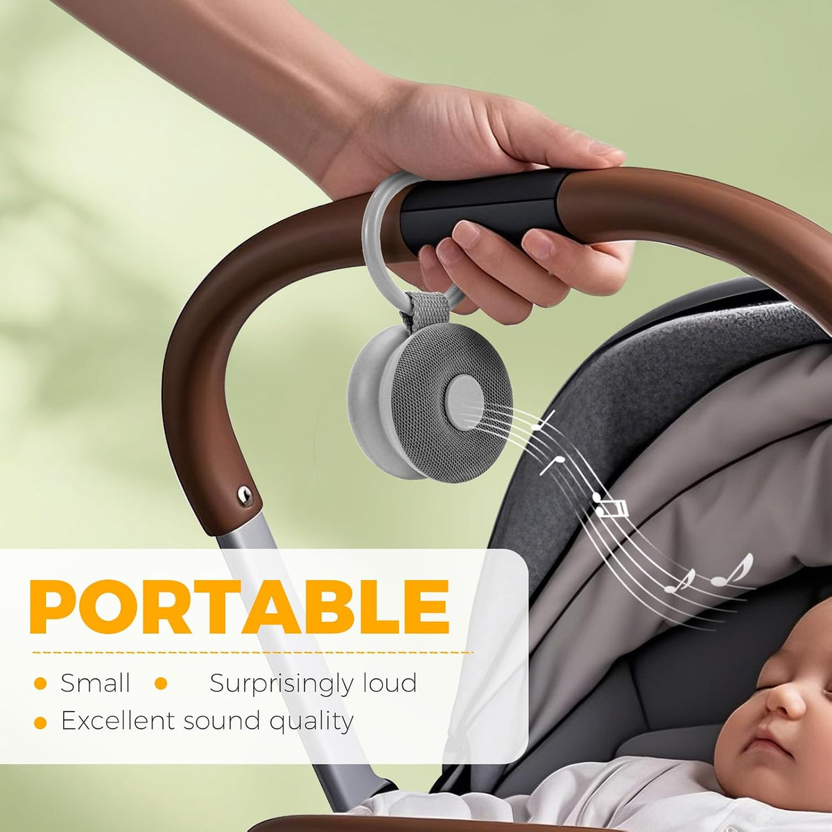 Portable Sound Machine - White Noise Sound Machine for Baby, Travel Donut Sound Machine for Sleep, 15 Soothing Sounds & 7 Colors Night Light, Breathing, Baby Shusher, Registry Gift, Beige
