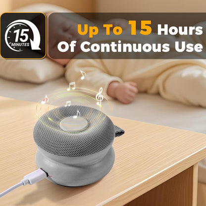 Portable Sound Machine - White Noise Sound Machine for Baby, Travel Donut Sound Machine for Sleep, 15 Soothing Sounds & 7 Colors Night Light, Breathing, Baby Shusher, Registry Gift, Beige