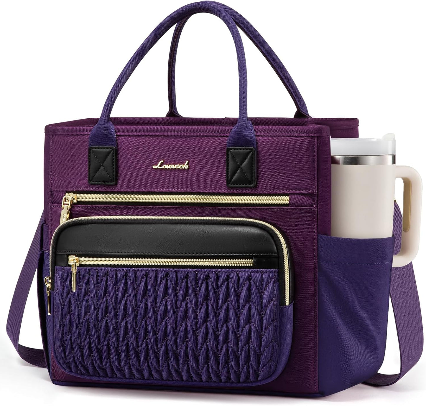 Insulated Lunch Box for Women,Large Adult Lunch Cooler Bag Women | Wide Opening Leakproof Cooler Bag with Cup Holder,Lunch Teacher Tote Bag for Work,Picnic,Beach,Family,College,Gift,13L - Colors B