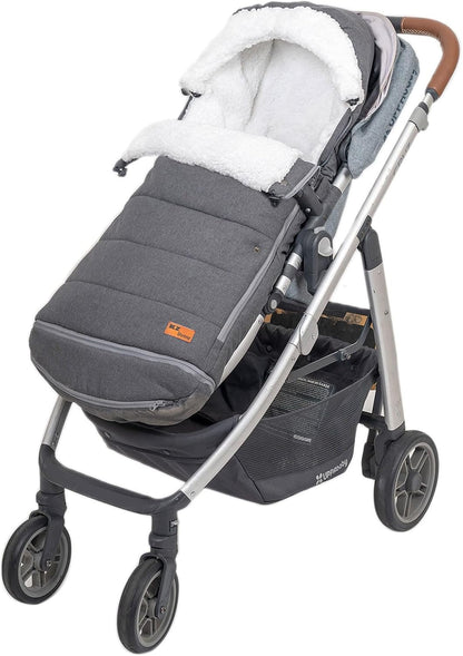 Baby Stroller Bunting Bag+Handmuff Set - Compatible with All UPPAbaby, Nuna, BOB, Jogger, Graco and Other All Strollers -Waterproof Winter Stroller Footmuff -Length Adjustable for 6 M to 5T