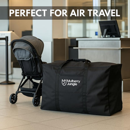 Stroller Bag – Baby Stroller Travel Bag for Single & Double Strollers - Black Stroller Storage Bag - Protects Strollers While Traveling - Complete with Stroller Hook