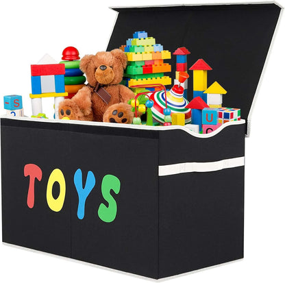 Toy Box Chest, Collapsible Sturdy Storage Bins with Lids, Extra Large Kids Toy Storage Organizer Boxes Bins Baskets for Kids, Boys, Girls, Nursery Room, Playroom, Closet (Linen Gray)