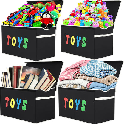 Toy Box Chest, Collapsible Sturdy Storage Bins with Lids, Extra Large Kids Toy Storage Organizer Boxes Bins Baskets for Kids, Boys, Girls, Nursery Room, Playroom, Closet (Linen Gray)