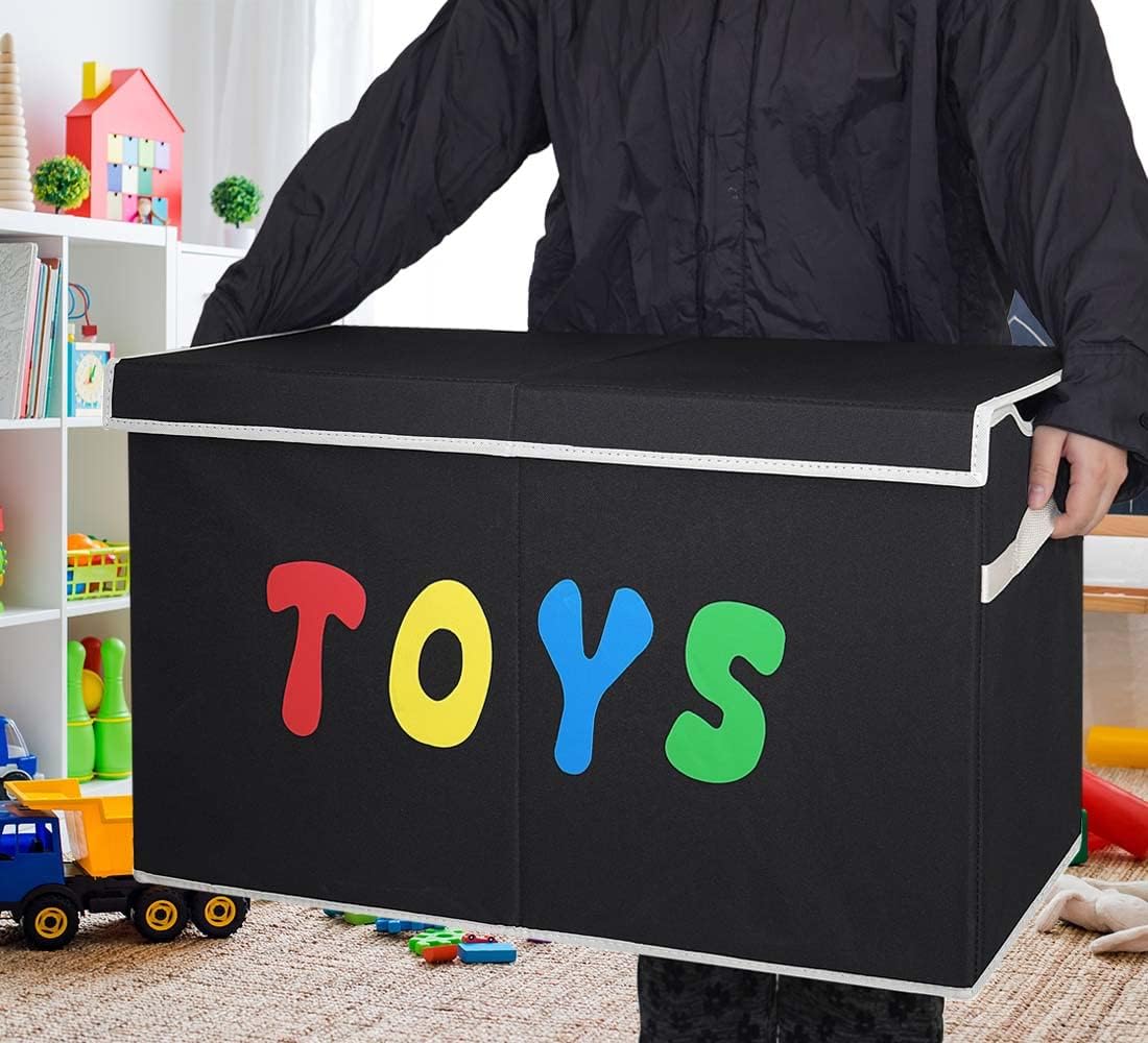 Toy Box Chest, Collapsible Sturdy Storage Bins with Lids, Extra Large Kids Toy Storage Organizer Boxes Bins Baskets for Kids, Boys, Girls, Nursery Room, Playroom, Closet (Linen Gray)