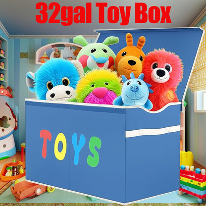 Toy Box Chest, Collapsible Sturdy Storage Bins with Lids, Extra Large Kids Toy Storage Organizer Boxes Bins Baskets for Kids, Boys, Girls, Nursery Room, Playroom, Closet (Linen Gray)