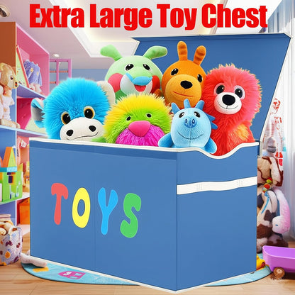 Toy Box Chest, Collapsible Sturdy Storage Bins with Lids, Extra Large Kids Toy Storage Organizer Boxes Bins Baskets for Kids, Boys, Girls, Nursery Room, Playroom, Closet (Linen Gray)