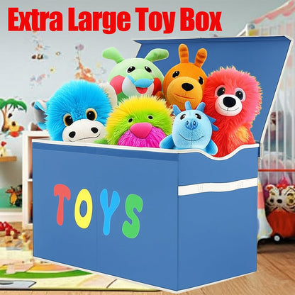 Toy Box Chest, Collapsible Sturdy Storage Bins with Lids, Extra Large Kids Toy Storage Organizer Boxes Bins Baskets for Kids, Boys, Girls, Nursery Room, Playroom, Closet (Linen Gray)