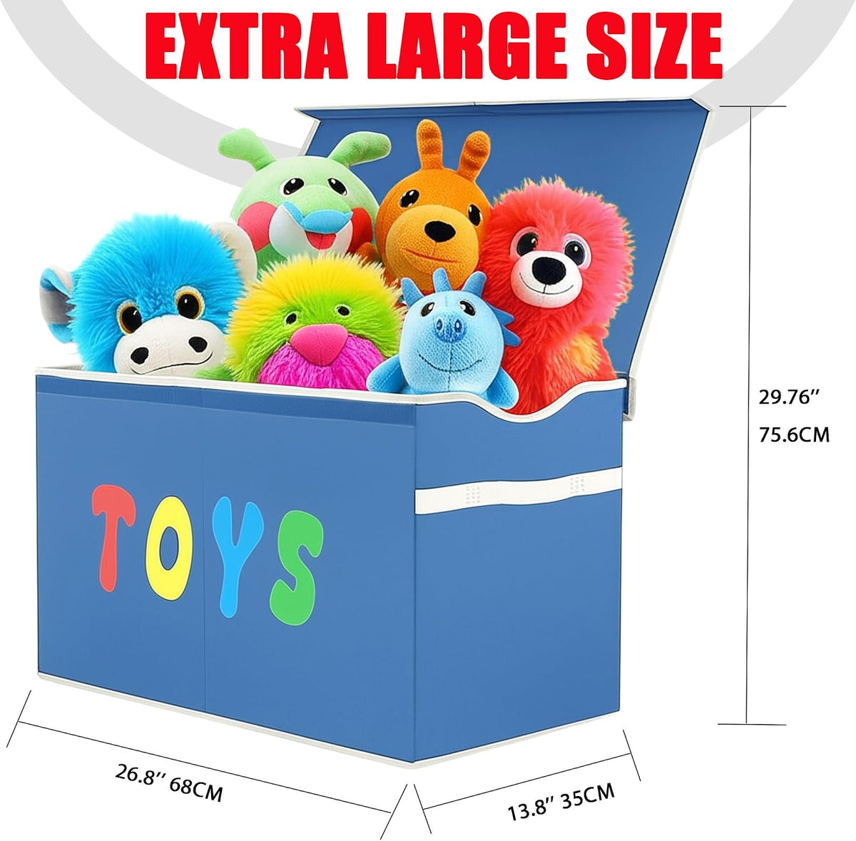 Toy Box Chest, Collapsible Sturdy Storage Bins with Lids, Extra Large Kids Toy Storage Organizer Boxes Bins Baskets for Kids, Boys, Girls, Nursery Room, Playroom, Closet (Linen Gray)