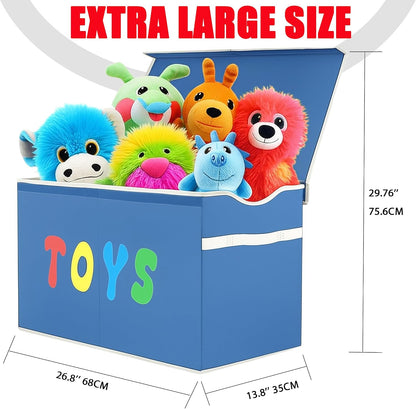 Toy Box Chest, Collapsible Sturdy Storage Bins with Lids, Extra Large Kids Toy Storage Organizer Boxes Bins Baskets for Kids, Boys, Girls, Nursery Room, Playroom, Closet (Linen Gray)