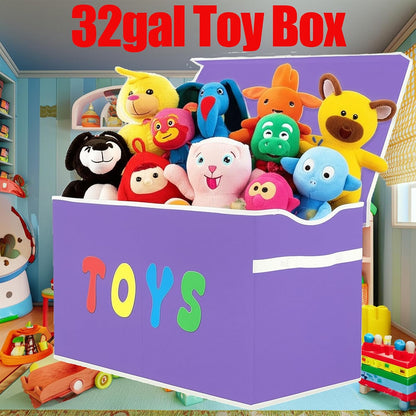 Toy Box Chest, Collapsible Sturdy Storage Bins with Lids, Extra Large Kids Toy Storage Organizer Boxes Bins Baskets for Kids, Boys, Girls, Nursery Room, Playroom, Closet (Linen Gray)
