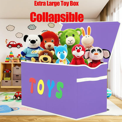 Toy Box Chest, Collapsible Sturdy Storage Bins with Lids, Extra Large Kids Toy Storage Organizer Boxes Bins Baskets for Kids, Boys, Girls, Nursery Room, Playroom, Closet (Linen Gray)