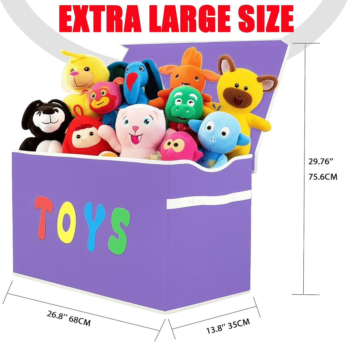 Toy Box Chest, Collapsible Sturdy Storage Bins with Lids, Extra Large Kids Toy Storage Organizer Boxes Bins Baskets for Kids, Boys, Girls, Nursery Room, Playroom, Closet (Linen Gray)