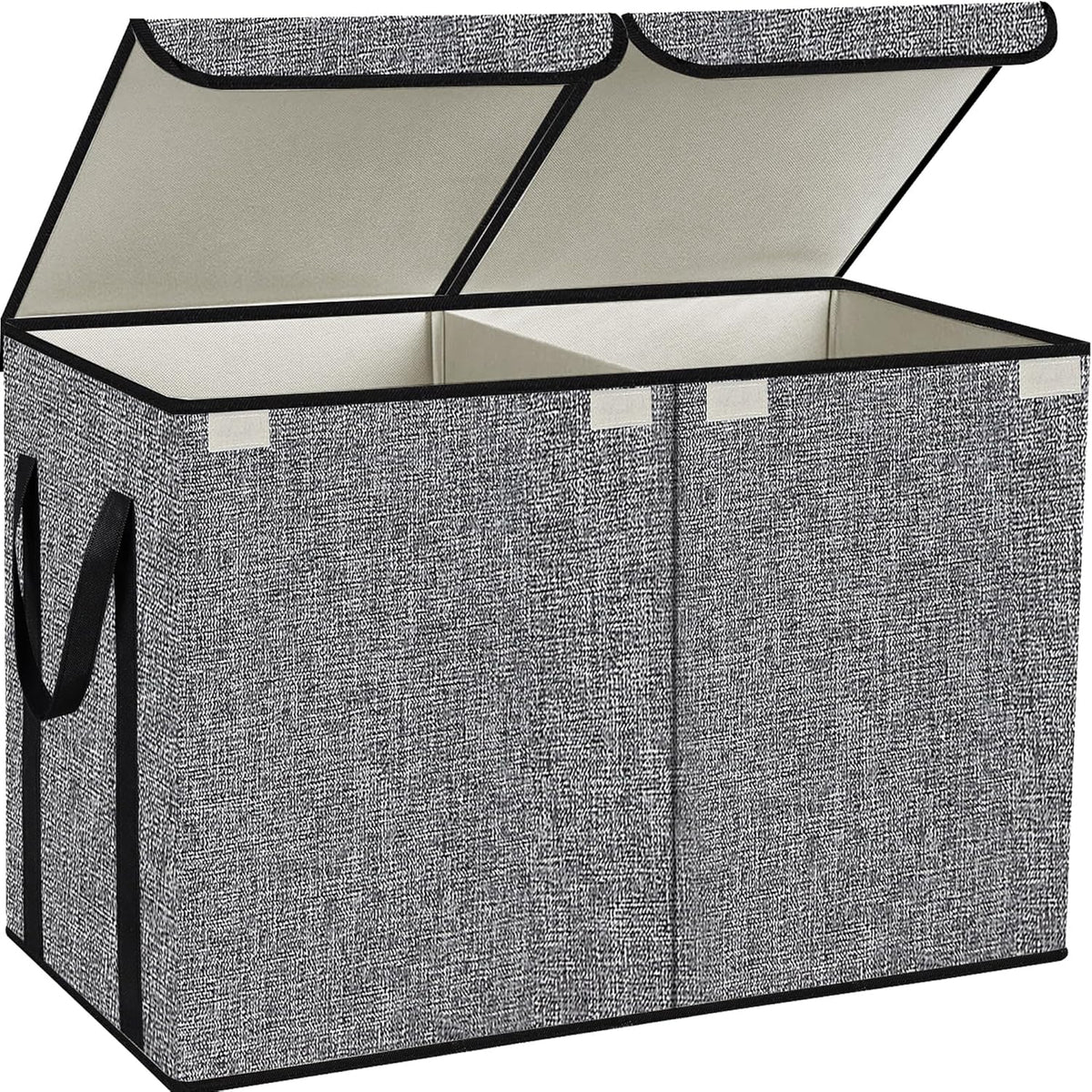 Toy Box Chest, Collapsible Sturdy Storage Bins with Lids, Extra Large Kids Toy Storage Organizer Boxes Bins Baskets for Kids, Boys, Girls, Nursery Room, Playroom, Closet (Linen Gray)