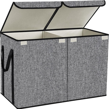 Toy Box Chest, Collapsible Sturdy Storage Bins with Lids, Extra Large Kids Toy Storage Organizer Boxes Bins Baskets for Kids, Boys, Girls, Nursery Room, Playroom, Closet (Linen Gray)