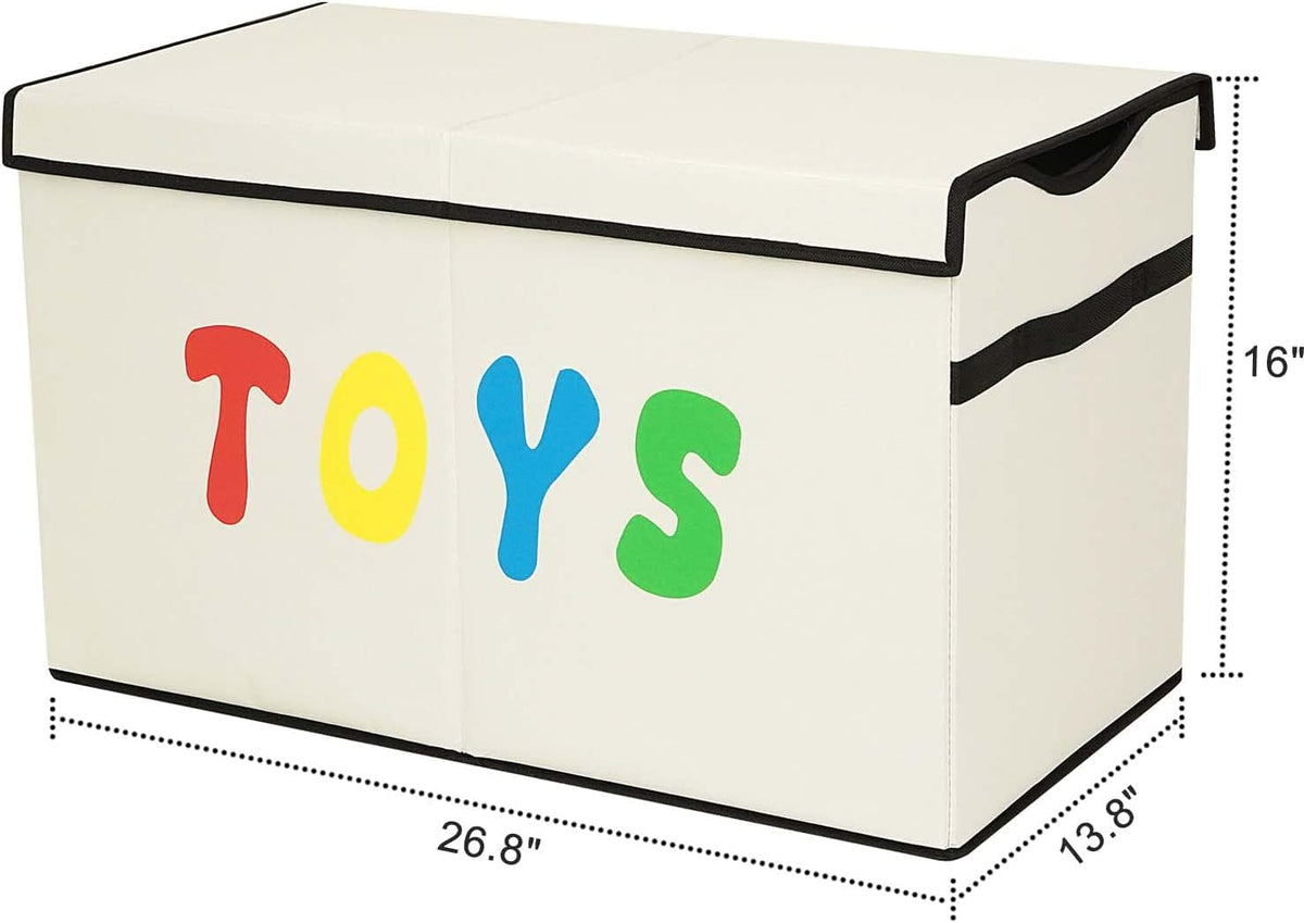 Toy Box Chest, Collapsible Sturdy Storage Bins with Lids, Extra Large Kids Toy Storage Organizer Boxes Bins Baskets for Kids, Boys, Girls, Nursery Room, Playroom, Closet (Linen Gray)