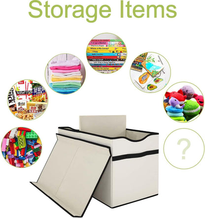 Toy Box Chest, Collapsible Sturdy Storage Bins with Lids, Extra Large Kids Toy Storage Organizer Boxes Bins Baskets for Kids, Boys, Girls, Nursery Room, Playroom, Closet (Linen Gray)