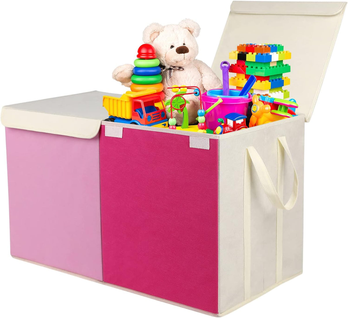 Toy Box Chest, Collapsible Sturdy Storage Bins with Lids, Extra Large Kids Toy Storage Organizer Boxes Bins Baskets for Kids, Boys, Girls, Nursery Room, Playroom, Closet (Linen Gray)