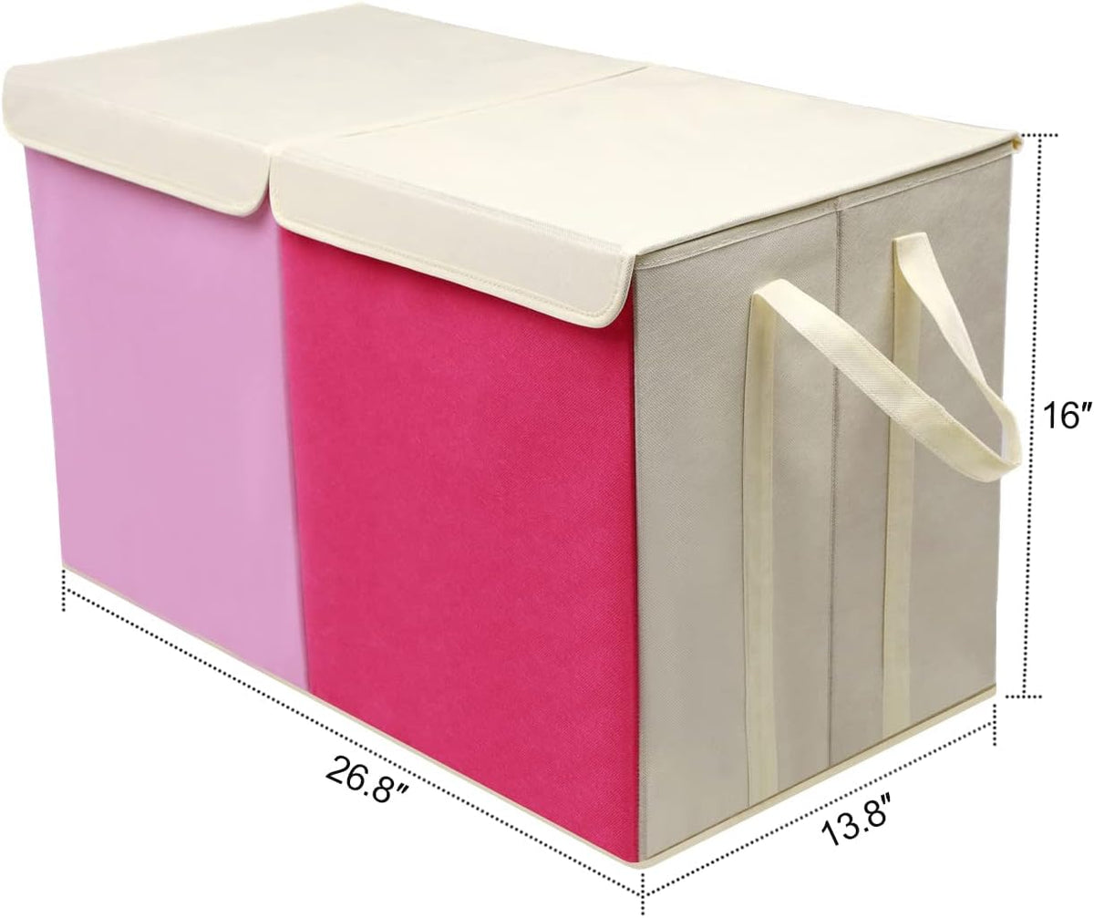 Toy Box Chest, Collapsible Sturdy Storage Bins with Lids, Extra Large Kids Toy Storage Organizer Boxes Bins Baskets for Kids, Boys, Girls, Nursery Room, Playroom, Closet (Linen Gray)