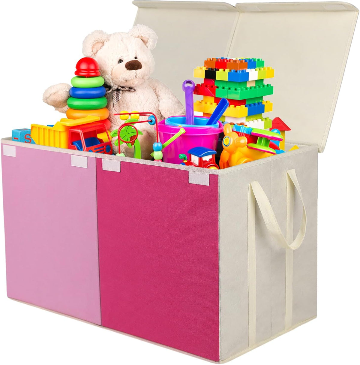 Toy Box Chest, Collapsible Sturdy Storage Bins with Lids, Extra Large Kids Toy Storage Organizer Boxes Bins Baskets for Kids, Boys, Girls, Nursery Room, Playroom, Closet (Linen Gray)