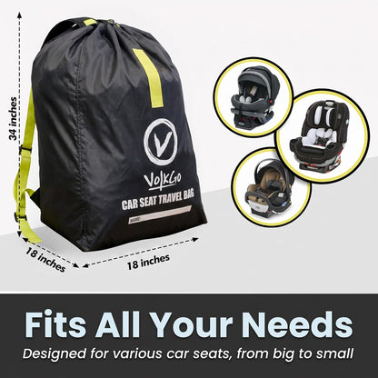 Car Seat Travel Bag For Airplane with Carrying Handles, No Shoulder Straps, Car Seat Bags for Air Travel Carseat Travel Cover, Carseat Travel Bag Cover for Airplane Travel