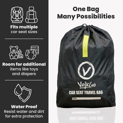 Car Seat Travel Bag For Airplane with Carrying Handles, No Shoulder Straps, Car Seat Bags for Air Travel Carseat Travel Cover, Carseat Travel Bag Cover for Airplane Travel