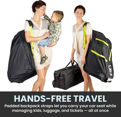 Car Seat Travel Bag For Airplane with Carrying Handles, No Shoulder Straps, Car Seat Bags for Air Travel Carseat Travel Cover, Carseat Travel Bag Cover for Airplane Travel