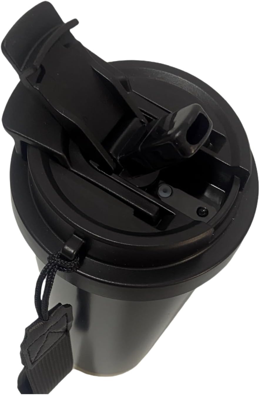 16oz Car Travel Mug | Leak-Proof Double Wall Vacuum Insulated Coffee Cup, 6H Hot/12H Cold Stainless Steel Tumbler with Lanyard for Car Commute, Office & Outdoor Use