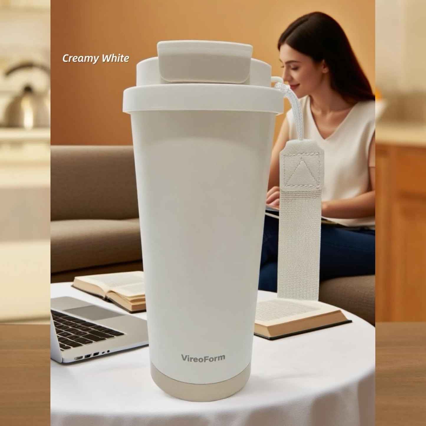16oz Car Travel Mug | Leak-Proof Double Wall Vacuum Insulated Coffee Cup, 6H Hot/12H Cold Stainless Steel Tumbler with Lanyard for Car Commute, Office & Outdoor Use