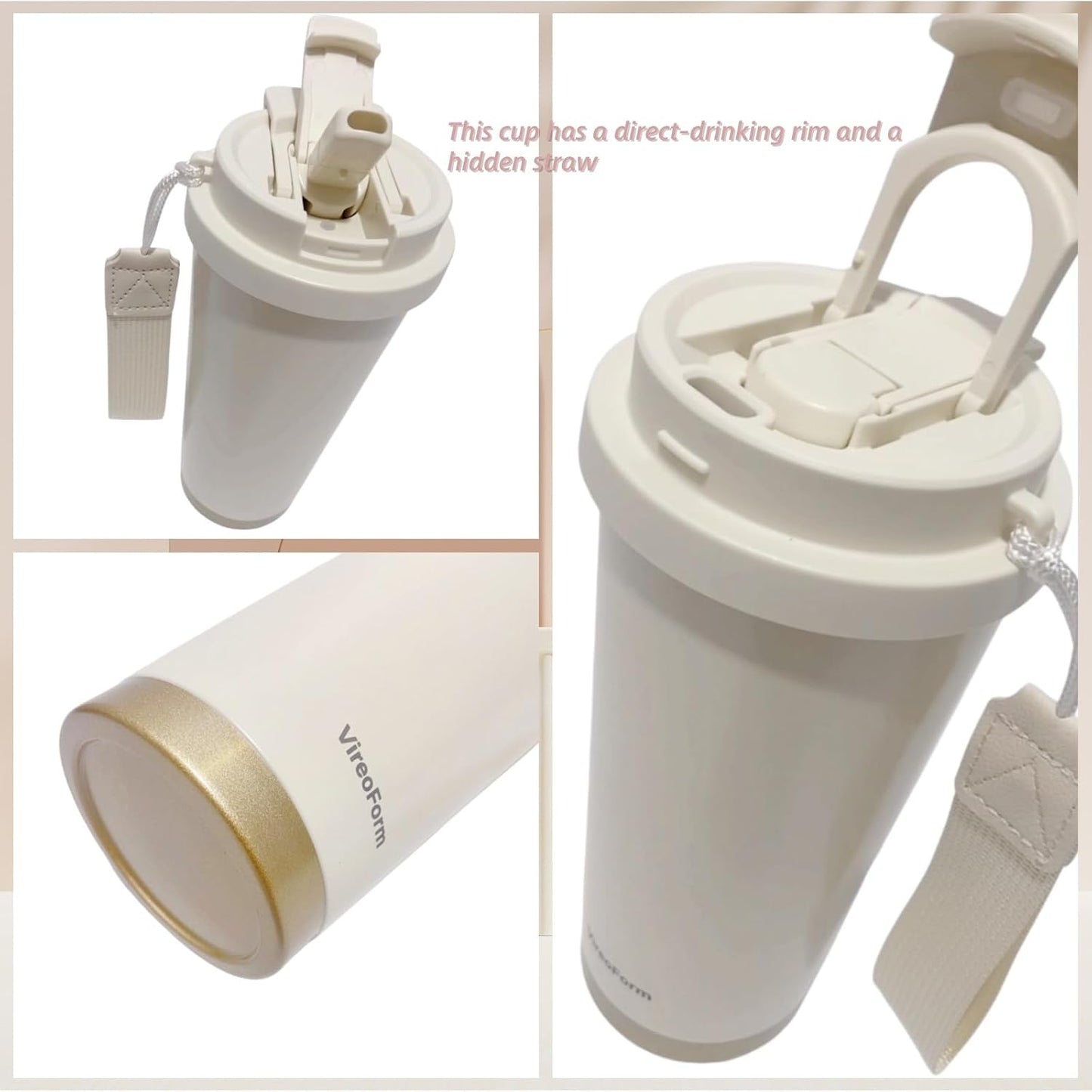 16oz Car Travel Mug | Leak-Proof Double Wall Vacuum Insulated Coffee Cup, 6H Hot/12H Cold Stainless Steel Tumbler with Lanyard for Car Commute, Office & Outdoor Use