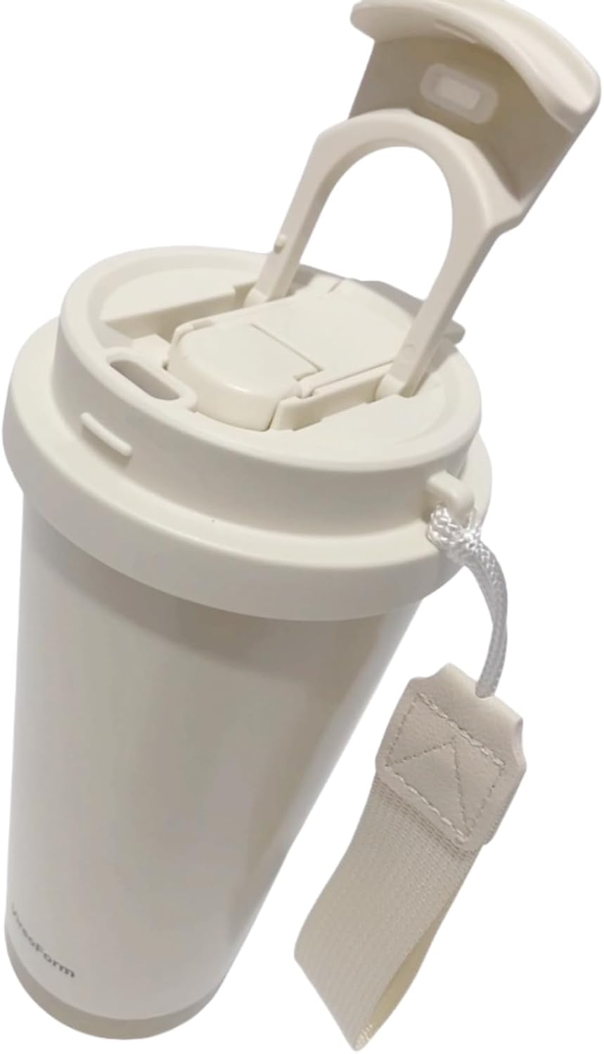 16oz Car Travel Mug | Leak-Proof Double Wall Vacuum Insulated Coffee Cup, 6H Hot/12H Cold Stainless Steel Tumbler with Lanyard for Car Commute, Office & Outdoor Use