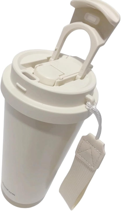 16oz Car Travel Mug | Leak-Proof Double Wall Vacuum Insulated Coffee Cup, 6H Hot/12H Cold Stainless Steel Tumbler with Lanyard for Car Commute, Office & Outdoor Use