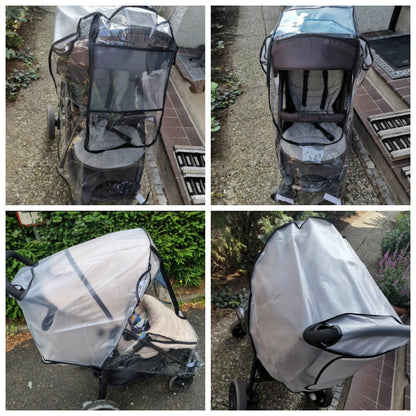 Stroller Rain Cover Universal with Waterproof Zip, Food-Grade EVA Material