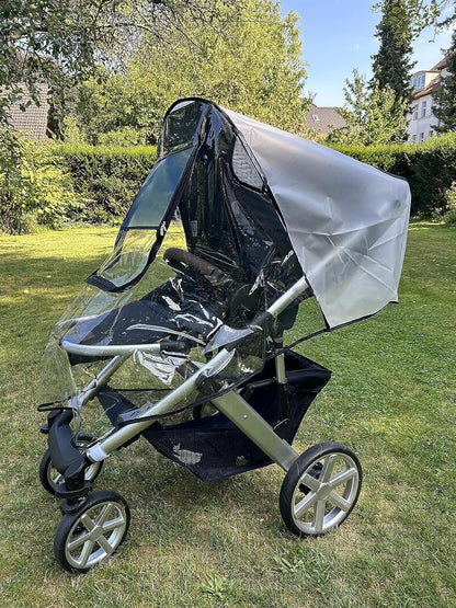 Stroller Rain Cover Universal with Waterproof Zip, Food-Grade EVA Material