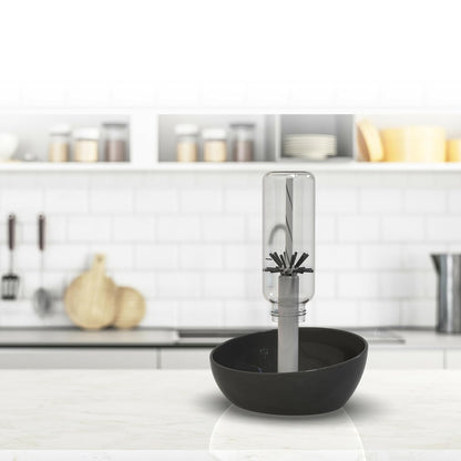 Suds Baby Bottle Washer - Includes Built-in Bottle Brush for Dishwashing - Black