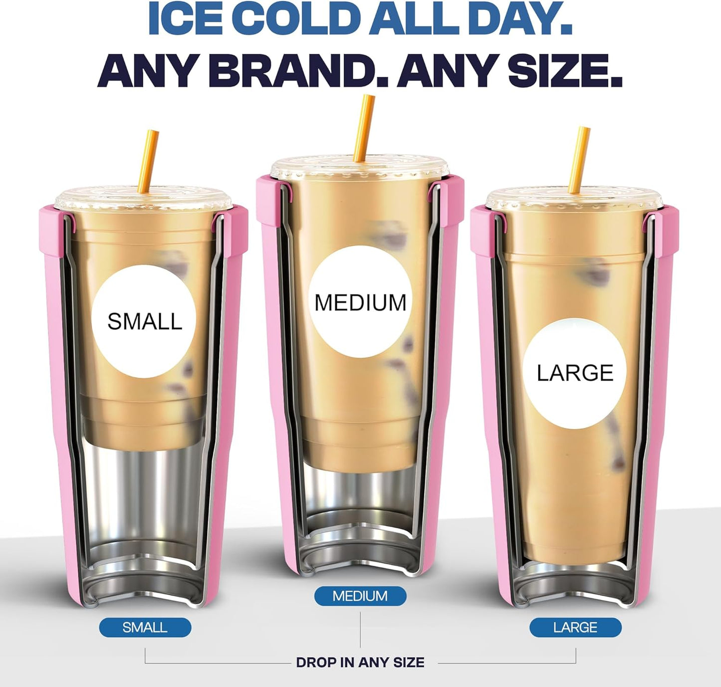 Togo Buddy 30 oz Stainless Steel Vacuum Insulated Tumbler To Go Coffee Cup – Iced Coffee Cups, Iced Coffee Sleeve, Travel Mug, Thermal Cup for Hot & Cold Drinks, Dunkin Cup (Pink Pencil) - Colors A