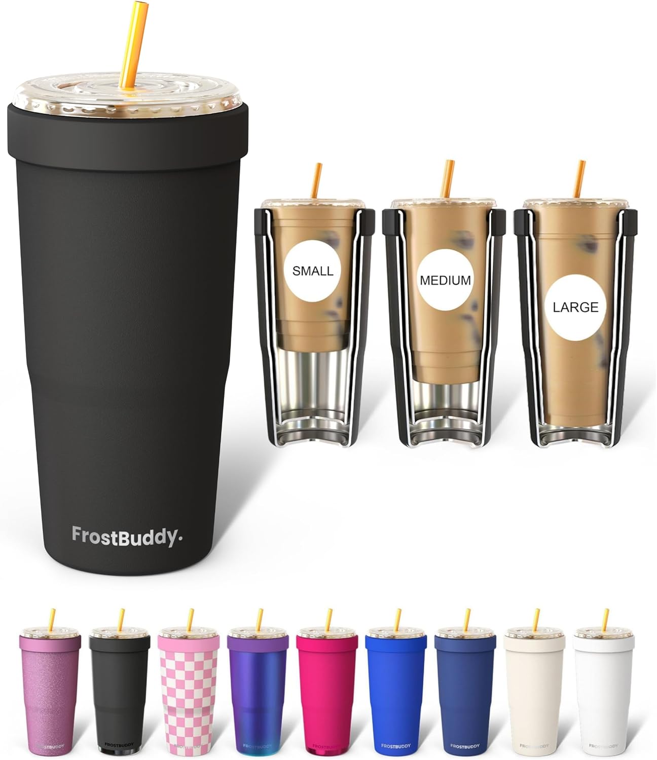 Togo Buddy 30 oz Stainless Steel Vacuum Insulated Tumbler To Go Coffee Cup – Iced Coffee Cups, Iced Coffee Sleeve, Travel Mug, Thermal Cup for Hot & Cold Drinks, Dunkin Cup (Pink Pencil) - Colors A