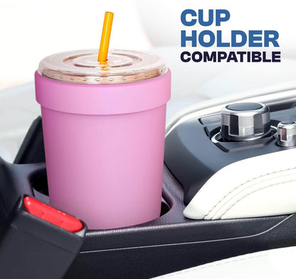 Togo Buddy 30 oz Stainless Steel Vacuum Insulated Tumbler To Go Coffee Cup – Iced Coffee Cups, Iced Coffee Sleeve, Travel Mug, Thermal Cup for Hot & Cold Drinks, Dunkin Cup (Pink Pencil) - Colors A