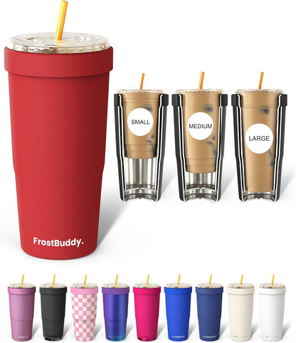 Togo Buddy 30 oz Stainless Steel Vacuum Insulated Tumbler To Go Coffee Cup – Iced Coffee Cups, Iced Coffee Sleeve, Travel Mug, Thermal Cup for Hot & Cold Drinks, Dunkin Cup (Pink Pencil) - Colors A