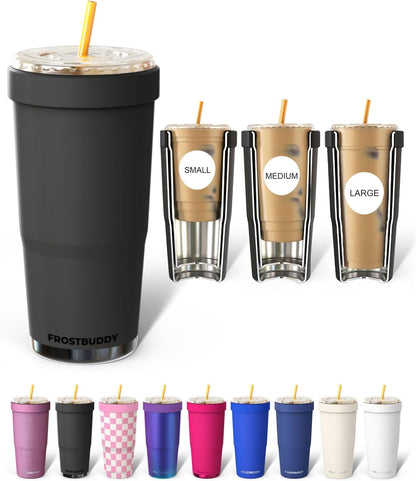 Togo Buddy 30 oz Stainless Steel Vacuum Insulated Tumbler To Go Coffee Cup – Iced Coffee Cups, Iced Coffee Sleeve, Travel Mug, Thermal Cup for Hot & Cold Drinks, Dunkin Cup (Pink Pencil) - Colors A