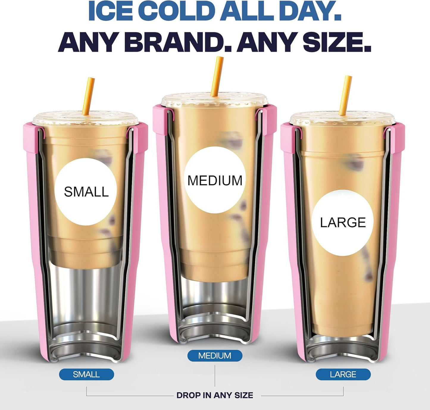 Togo Buddy 30 oz Stainless Steel Vacuum Insulated Tumbler To Go Coffee Cup – Iced Coffee Cups, Iced Coffee Sleeve, Travel Mug, Thermal Cup for Hot & Cold Drinks, Dunkin Cup (Pink Pencil) - Colors A