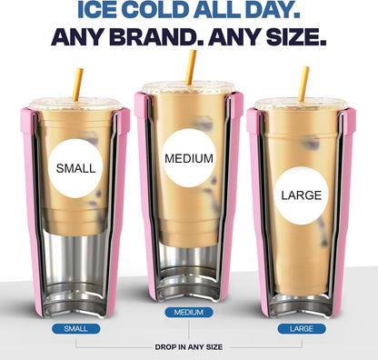 Togo Buddy 30 oz Stainless Steel Vacuum Insulated Tumbler To Go Coffee Cup – Iced Coffee Cups, Iced Coffee Sleeve, Travel Mug, Thermal Cup for Hot & Cold Drinks, Dunkin Cup (Pink Pencil) - Colors A
