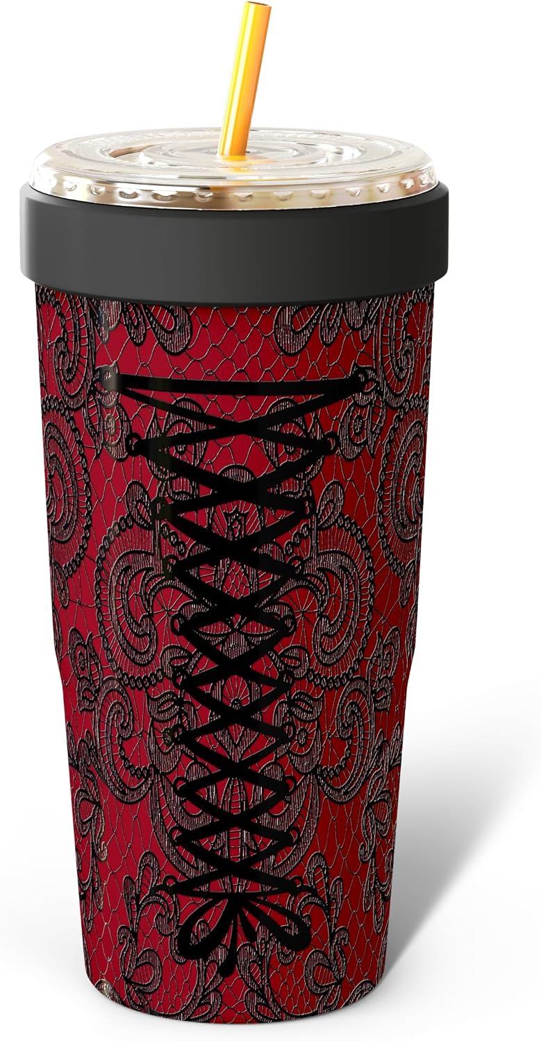 Togo Buddy 30 oz Stainless Steel Vacuum Insulated Tumbler To Go Coffee Cup – Iced Coffee Cups, Iced Coffee Sleeve, Travel Mug, Thermal Cup for Hot & Cold Drinks, Dunkin Cup (Pink Pencil) - Colors A